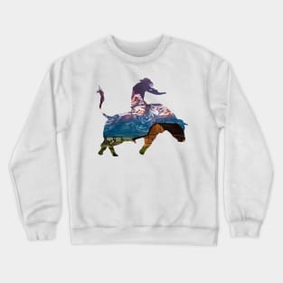 Bull Rider 1: Mountain Ranch at Sunset Crewneck Sweatshirt